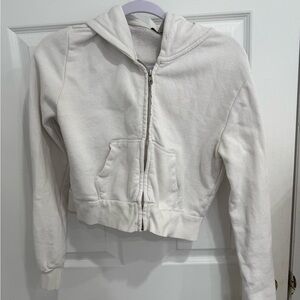 White Zip-Up Hoodie